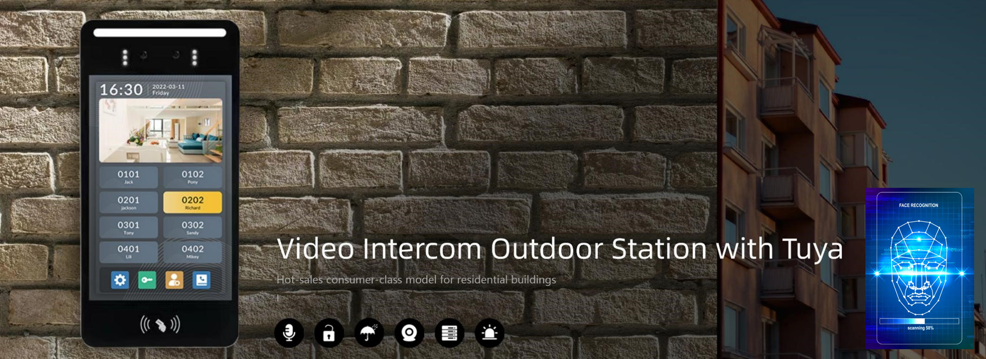 IP apartment video intercom with Tuya APP control